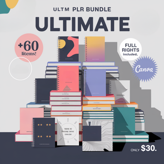 Ultimate PLR Bundle  + 60 Editable Planners & Ebooks with Full Private Label Rights (PLR)